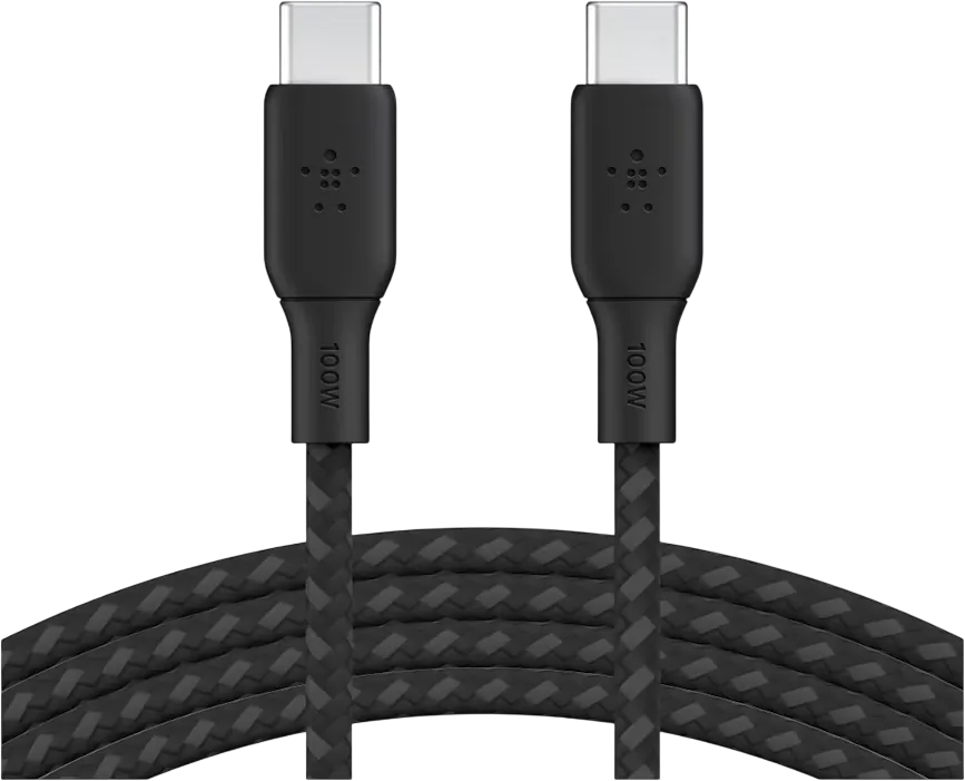 بلكين بوست تشارج كابل USB-C إلى USB-C مضفر بقوة 100W وطول 2 متر