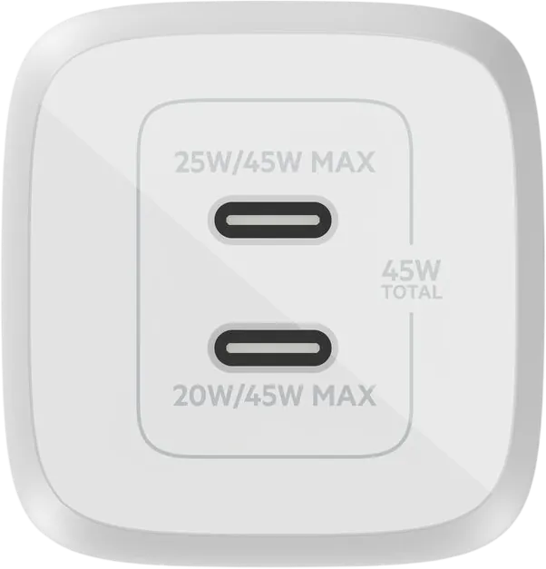Belkin BoostCharge Pro PPS 45W Dual USB-C GaN Wall Charger - White – image 2