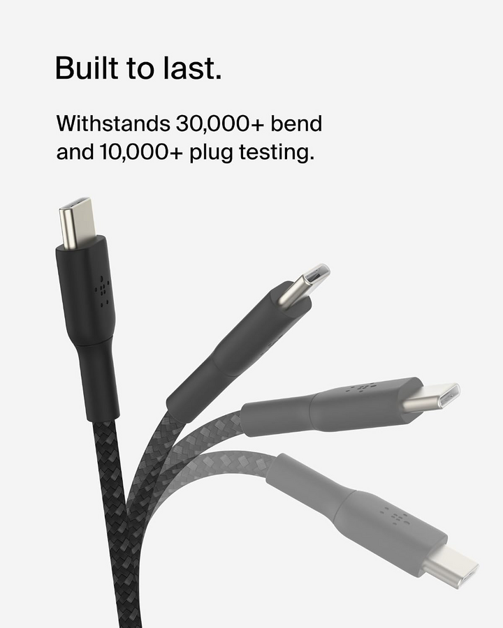 Belkin BoostCharge Braided USB-C to USB-C Cable 60W - 1m - Black – image 4