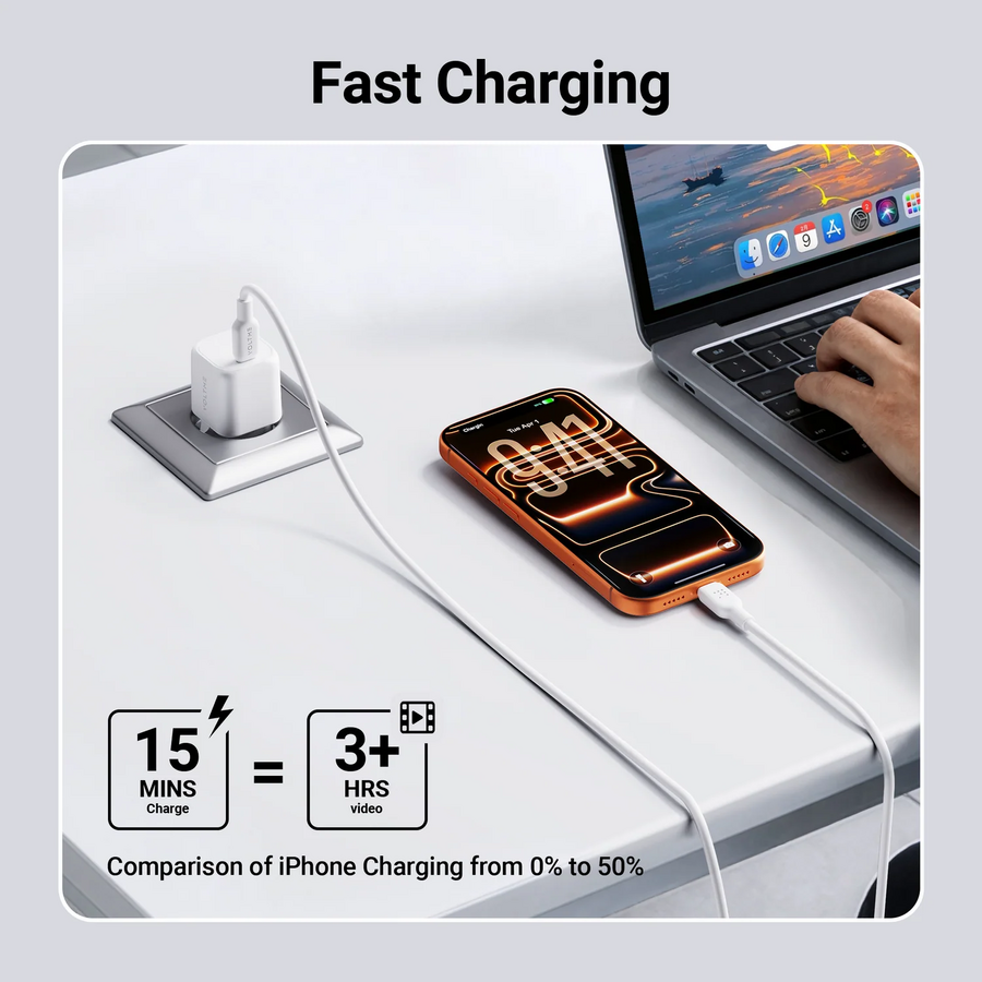 فولتمي ريفو 30W لايت C شاحن جداري GaN - أبيض – صورة 2