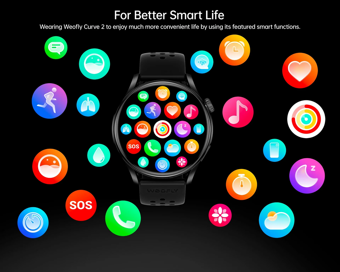 Weofly Curve 2 Smart Watch - Black – image 5