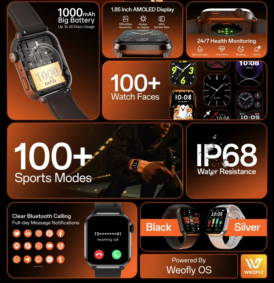 Weofly Power 2 Smart Watch - Black – image 6