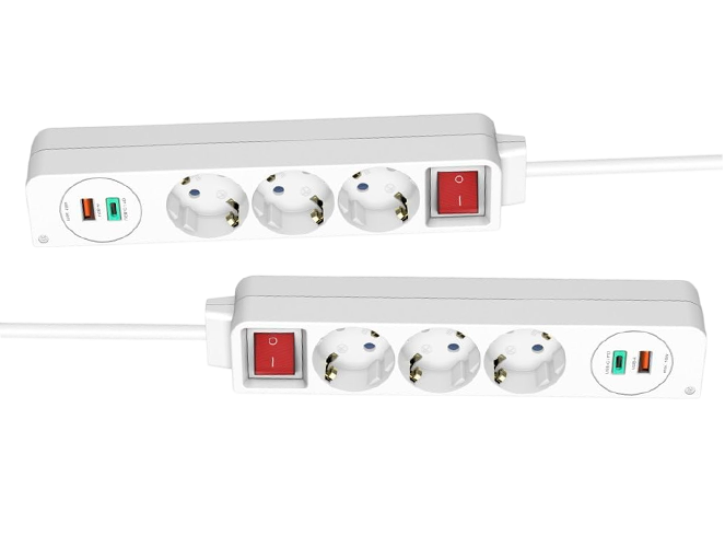 Hama 3-Way 18W USB-C/A Power Strip With 1.4m Cable – White – image 4