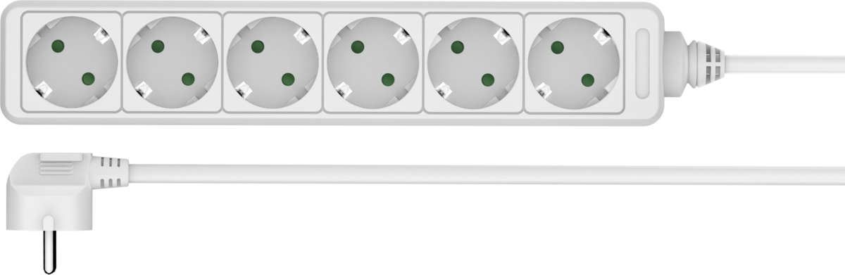 Hama 6-Way Power Strip With 1.4m Cable – White – image 2