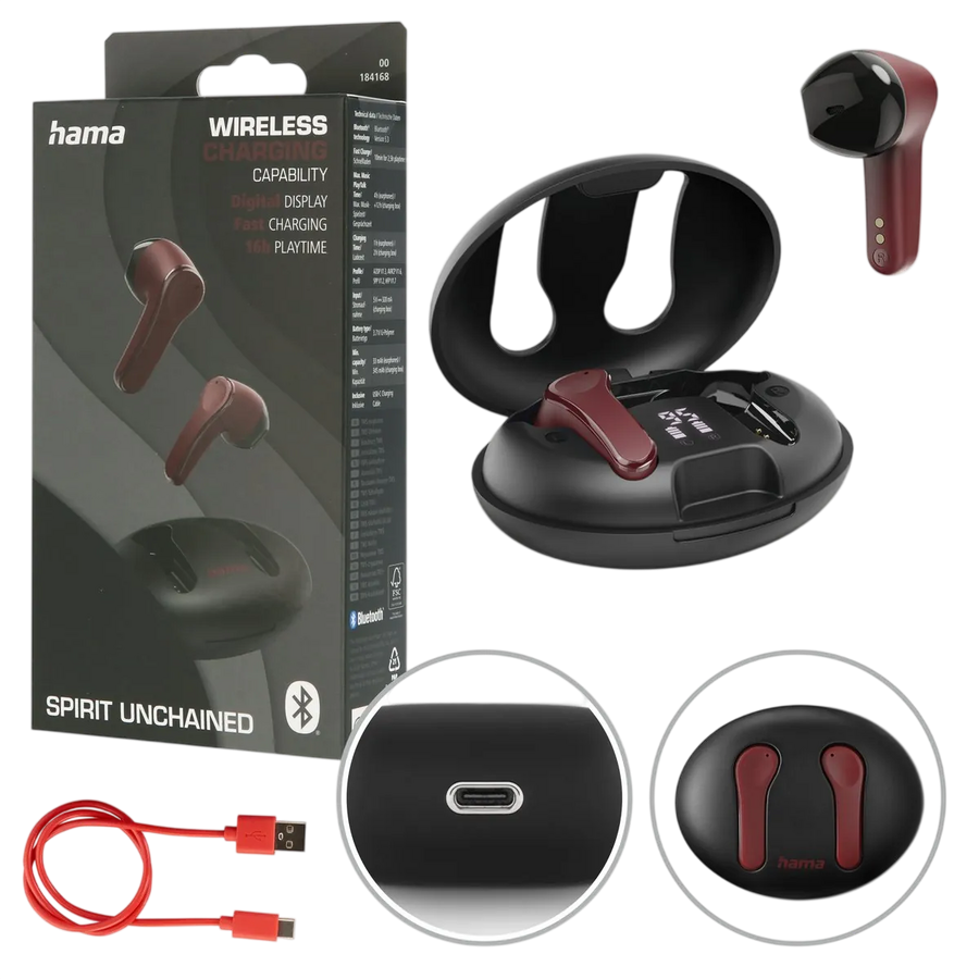Hama Spirit Unchained True Wireless Earbuds – Black/Red – image 8