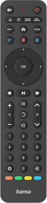 Hama Universal 8-in-1 IR TV Remote Control & App Buttons - Black
