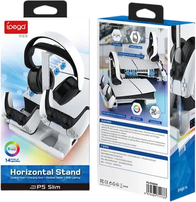 iPega PG-P5S039 Horizontal RGB Cooling & Charging Stand for PS5 (Slim & PRO)  for sale in Egypt from Games2Egypt