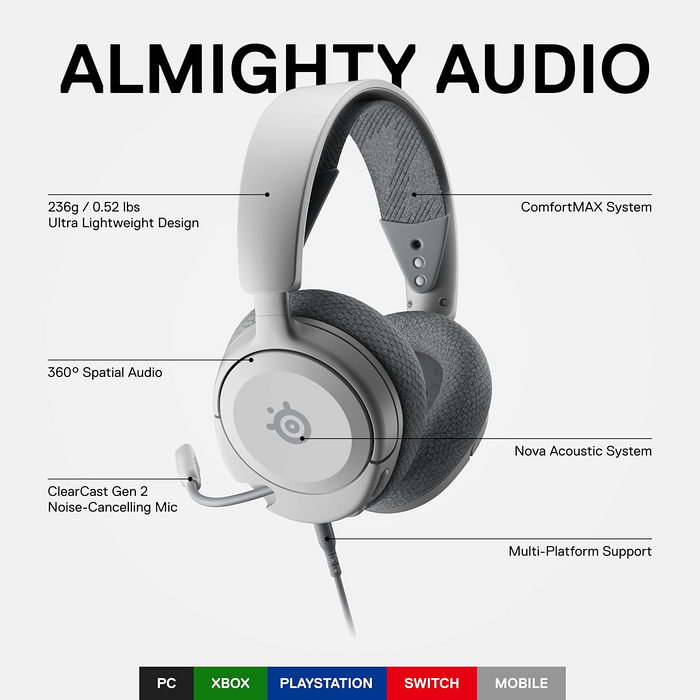 SteelSeries Arctis Nova 1 - Wired Gaming Headset - White - Open Sealed  for sale in Egypt from Games2Egypt