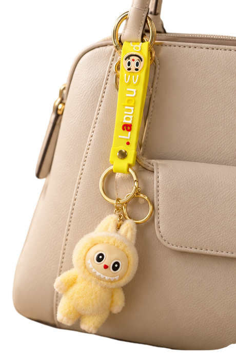 Labubu Yellow Fur-Covered Yellow Strap - Keychain  for sale in Egypt from Games2Egypt