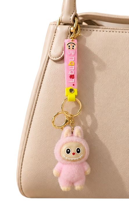 Labubu Pink Fur-Covered Pink Strap - Keychain  for sale in Egypt from Games2Egypt