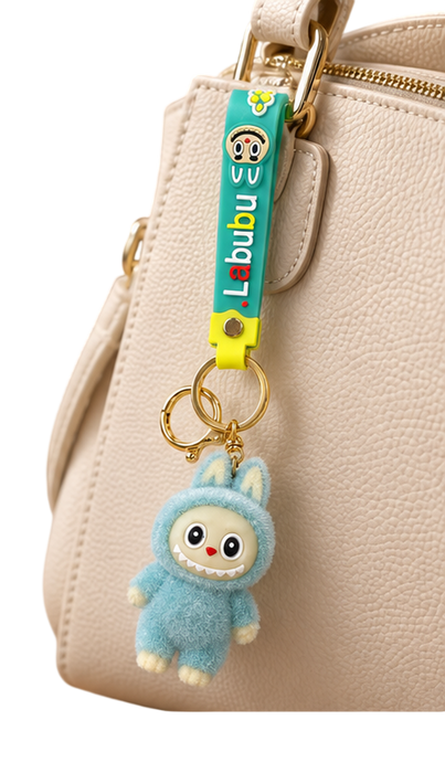 Labubu Mint Fur-Covered Green Strap - Keychain  for sale in Egypt from Games2Egypt