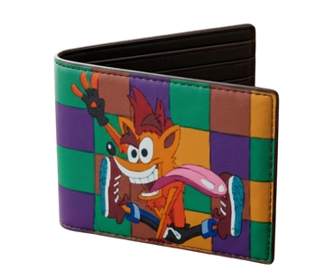 Crash Bandicoot Checkered Bi-Fold Wallet – Multicolor