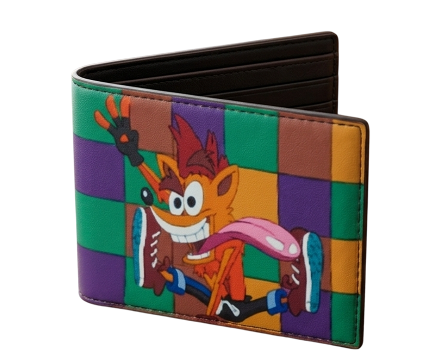 Crash Bandicoot Checkered Bi-Fold Wallet – Multicolor  for sale in Egypt from Games2Egypt
