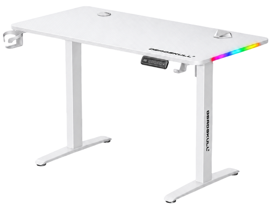 Deadskull RGB Electric Height-Adjustable Gaming Desk - White