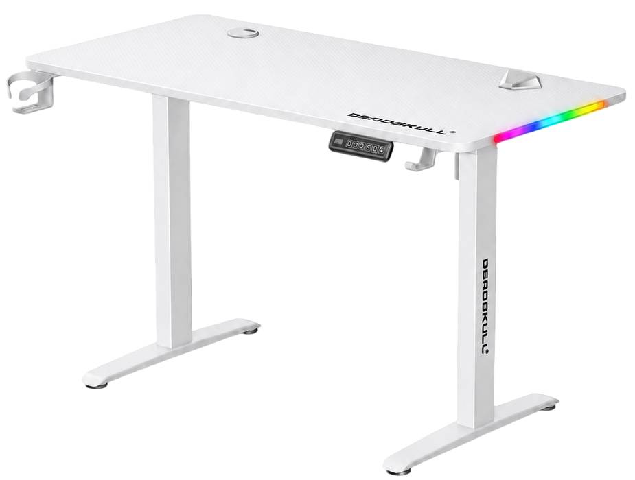 Deadskull RGB Electric Height-Adjustable Gaming Desk - White  for sale in Egypt from Games2Egypt