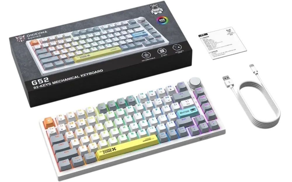 ONIKUMA G52 RGB Wired Mechanical Gaming Keyboard - White  for sale in Egypt from Games2Egypt