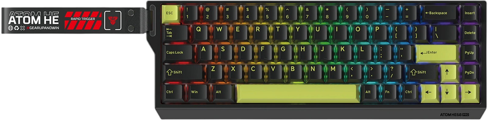 Fantech MK922 ATOM HE68 PRO RGBTri-Mode Magnetic Gaming Keyboard - Black