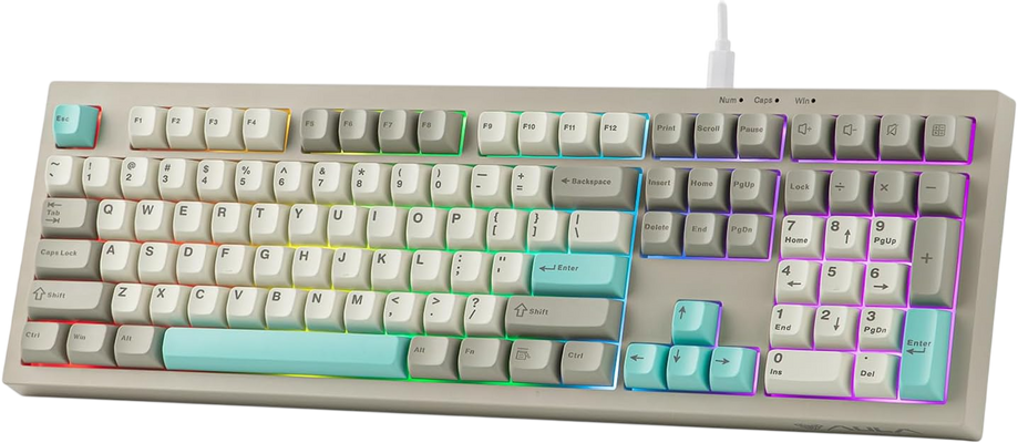 كيبورد ألعاب سلكي ميمبرين RGB أولا S102 - رمادي