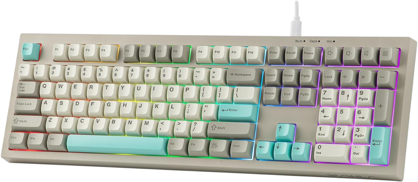 AULA S102 Wired Membrane RGB Gaming Keyboard - Grey