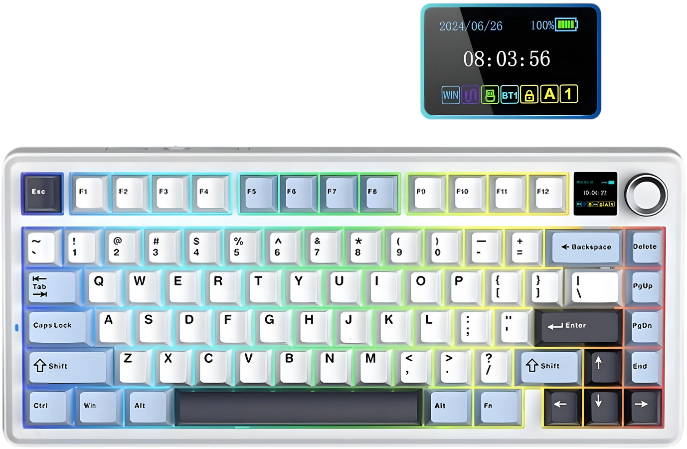 AULA F75 Max TKL Tri-Mode Wireless Mechanical Gaming Keyboard - Glacier Blue