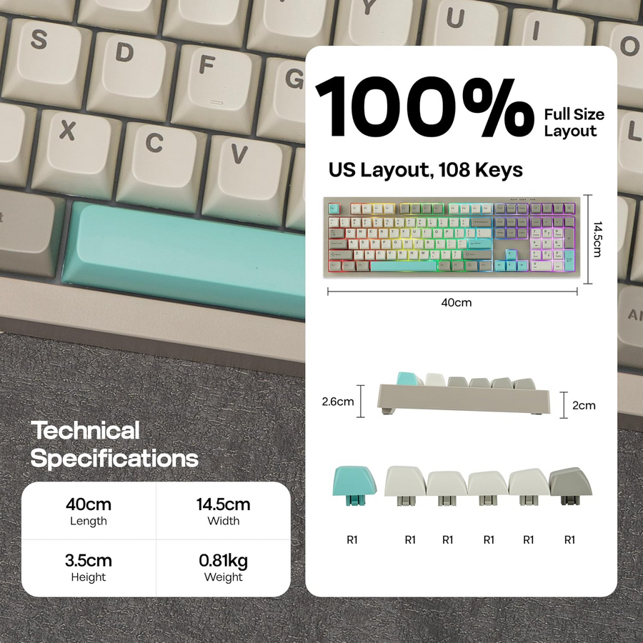 AULA S102 Wired Membrane RGB Gaming Keyboard - Grey – image 5