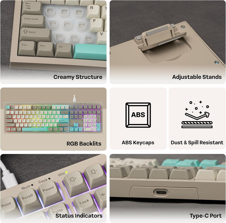 AULA S102 Wired Membrane RGB Gaming Keyboard - Grey – image 6