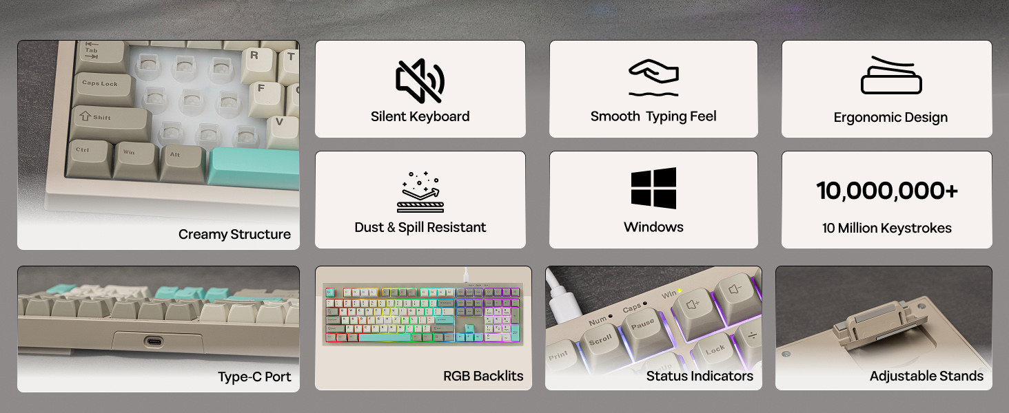 AULA S102 Wired Membrane RGB Gaming Keyboard - Grey – image 9