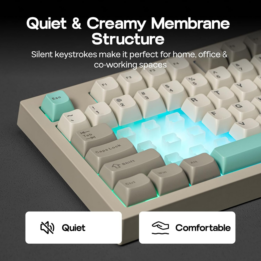 AULA S102 Pro Tri-Mode Wireless Membrane RGB Gaming Keyboard - Grey – image 15