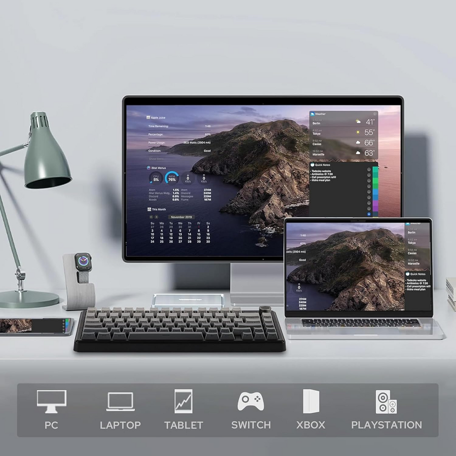 AULA F75 Max TKL Tri-Mode Wireless Mechanical Gaming Keyboard - Glacier Grey – image 6
