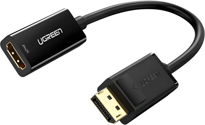 محول يوجرين MM137 من DisplayPort ذكر إلى HDMI أنثى أحادي الاتجاه بدقة 4K@30Hz - أسود