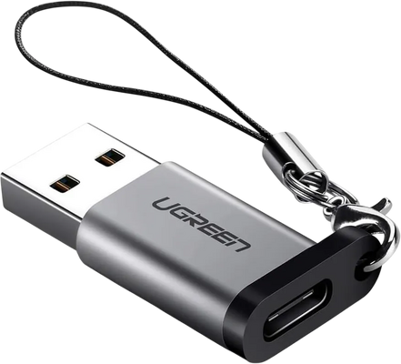 محول يوجرين US276 من USB 3.0-A ذكر إلى USB-C أنثى - رمادي