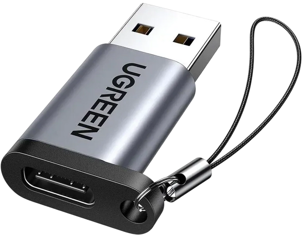 محول يوجرين US276 من USB 3.0-A ذكر إلى USB-C أنثى - رمادي – صورة 2