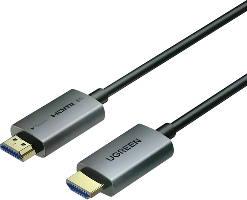 كابل يوجرين HD183 HDMI 2.1 فايبر أوبتيك 8K من ذكر إلى ذكر بهيكل ألومنيوم - 30 متر