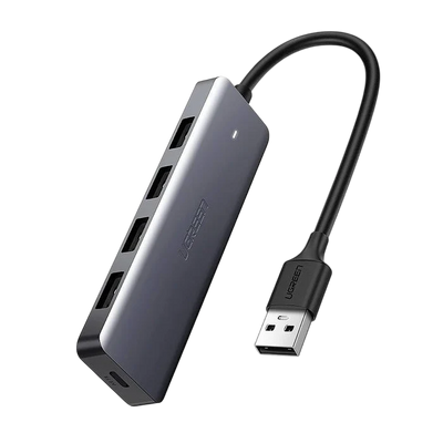 هاب يوجرين CM219 USB 3.0 أربعة منافذ تغذية طاقة Micro-USB - رمادي