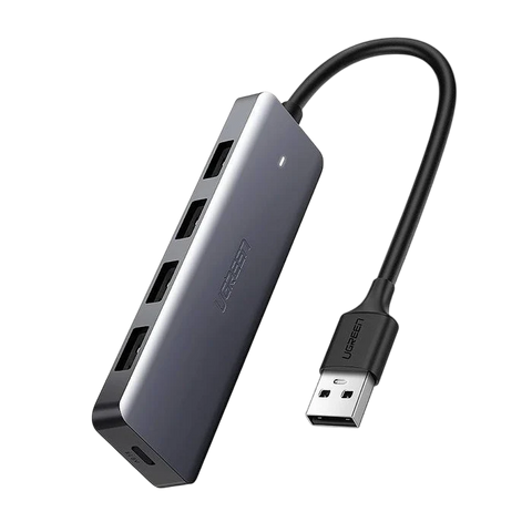 هاب يوجرين CM219 USB 3.0 أربعة منافذ تغذية طاقة Micro-USB - رمادي