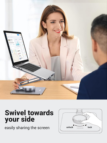UGREEN LP592 Swivel Adjustable Laptop Stand - Silver – image 3