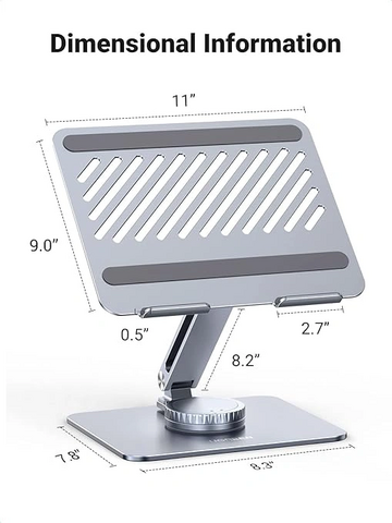 UGREEN LP592 Swivel Adjustable Laptop Stand - Silver – image 7