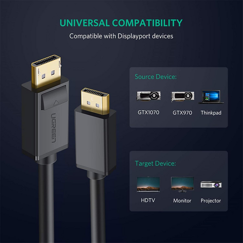UGREEN DP102 DisplayPort to DisplayPort 4K Cable - 2M – image 2