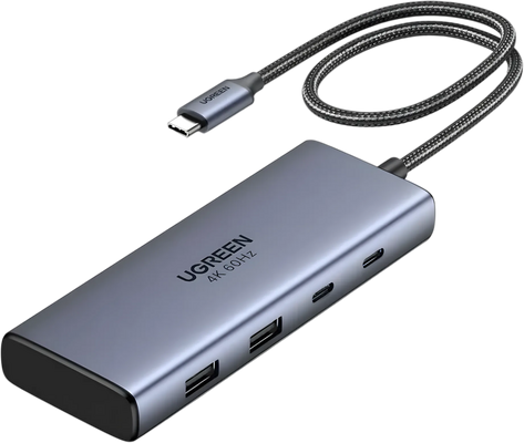 هاب يوجرين CM498 USB-C مزدوج 7 في 1 مع 2 HDMI بدقة 4K@60Hz