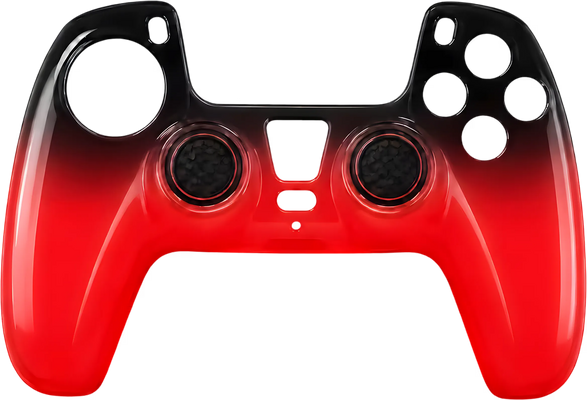 جراب سيليكون لذراع PS5 DualSense مع قطعتَي جريب – تيكنو أحمر