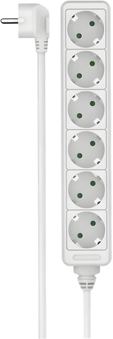 Hama 6-Way Power Strip With 1.4m Cable – White