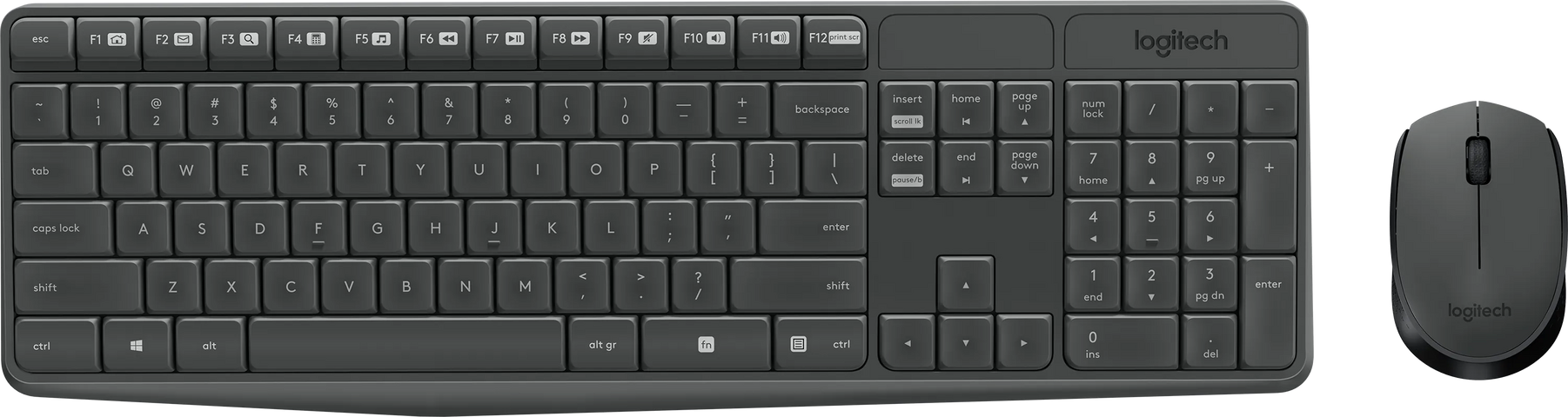 Logitech MK235 Wireless Keyboard and Mouse Combo - Grey