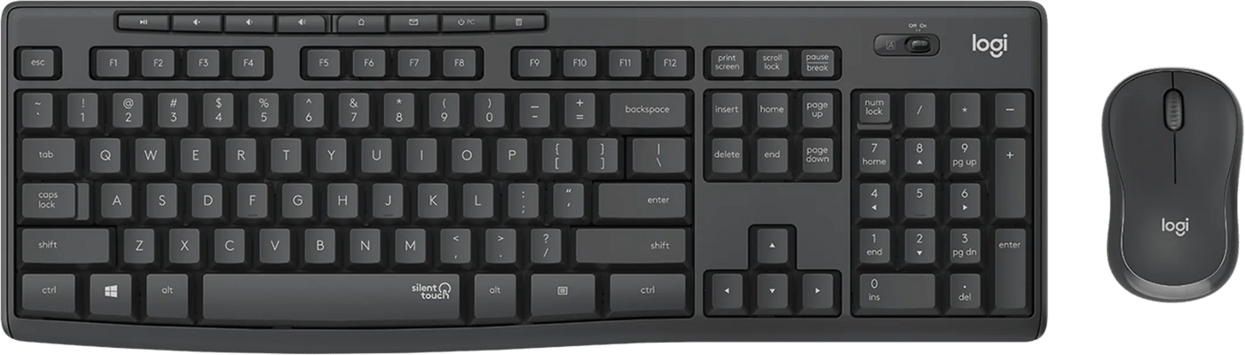 Logitech MK295 Silent Wireless Keyboard and Mouse Combo - Graphite
