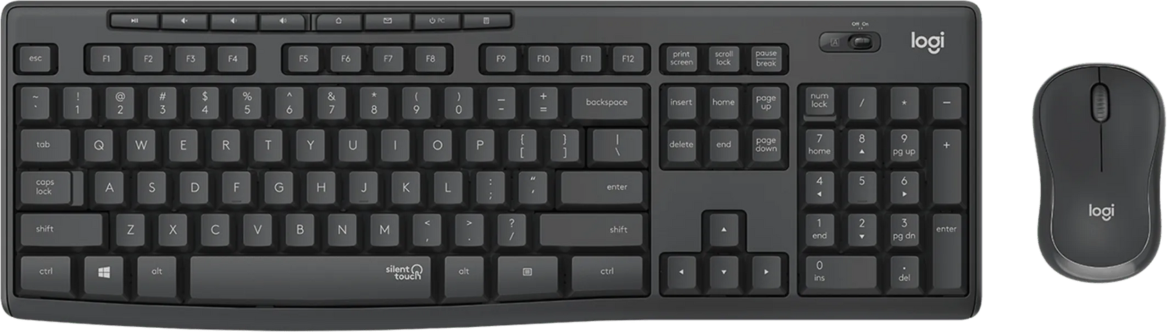 Logitech MK295 Silent Wireless Keyboard and Mouse Combo - Graphite