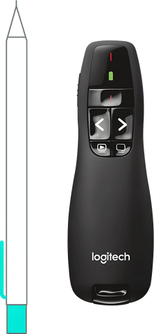 Logitech R400 Wireless Presentation Remote with Red Laser Pointer - Black – image 2
