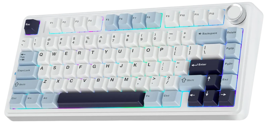 AULA F75 TKL Tri-Mode Wireless Mechanical Gaming Keyboard - Glacier Blue