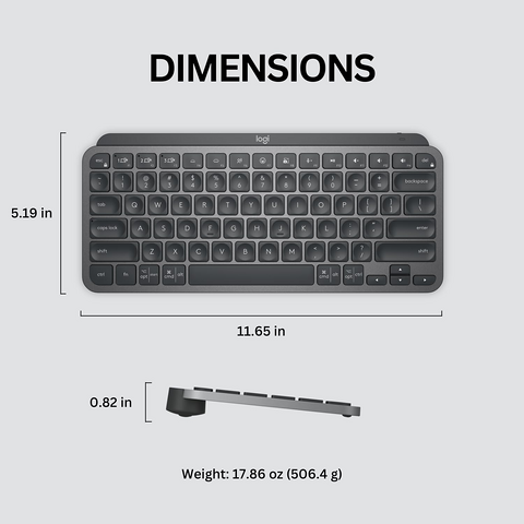 Logitech MX Keys Mini Bluetooth Wireless Illuminated Keyboard - Graphite – image 3
