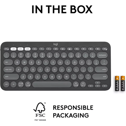 Logitech Pebble Keys 2 K380S Bluetooth Wireless Keyboard - Tonal Graphite – image 6