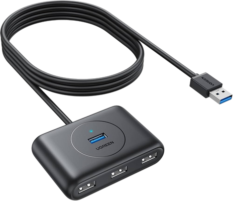 يوجرين CR113 موزع USB 3.0 بأربعة منافذ وكابل بطول 1 متر - أسود