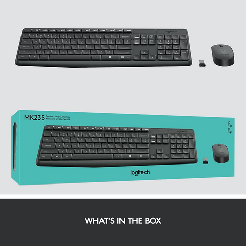 Logitech MK235 Wireless Keyboard and Mouse Combo - Grey – image 3